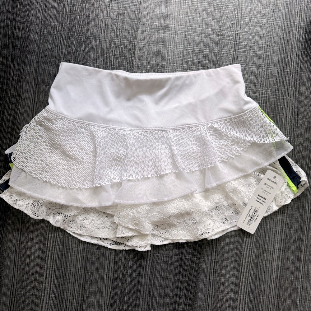 NWT Lucky in Love Tennis Skirt/Skort- white lace